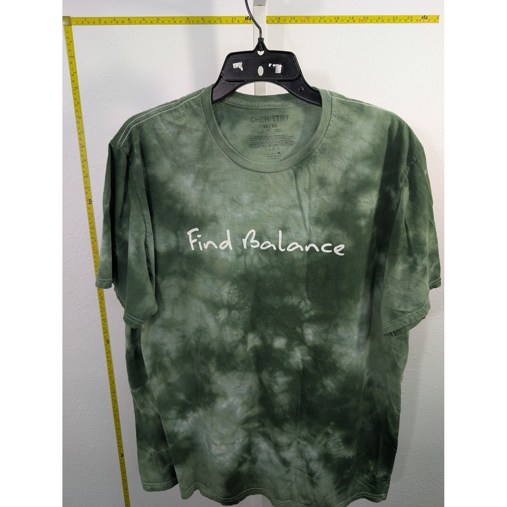 Chemistry Find Balance Tie Dye Graphic T-Shirt Green Mens XL Short Sleeve Cotton
